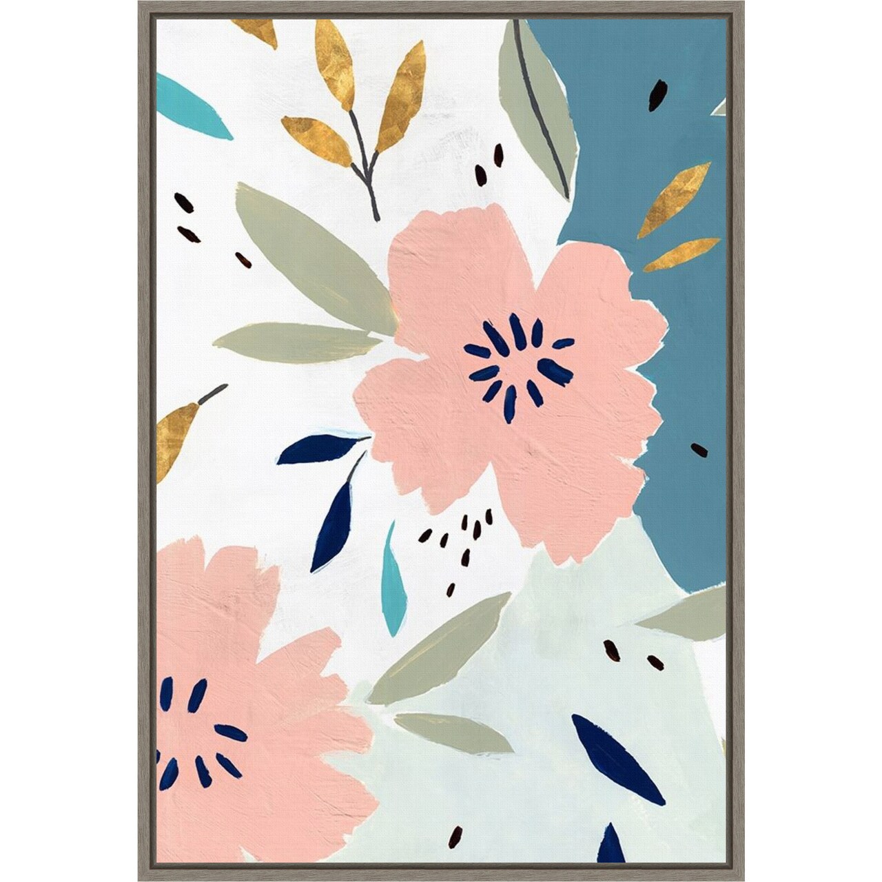 Daydream I (Flower) by Isabelle Z 16-in. W x 23-in. H. Canvas Wall Art Print Framed in Grey